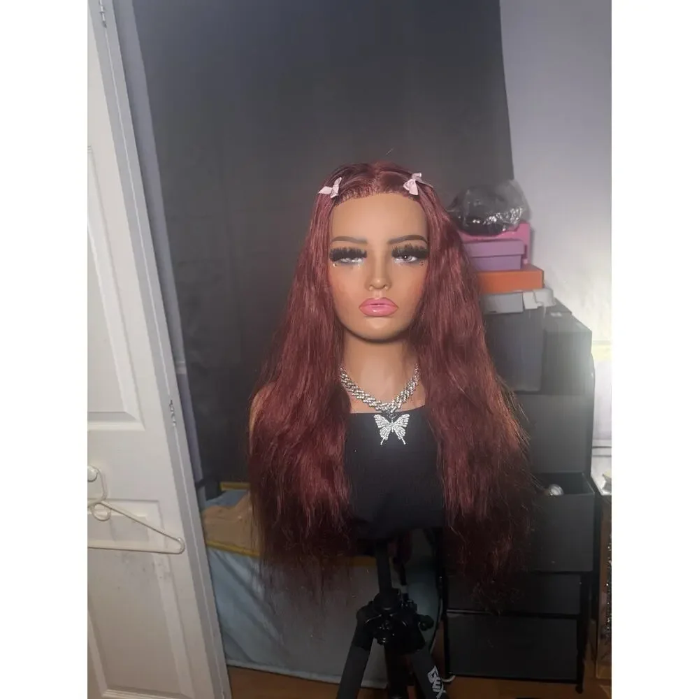 100% Human Hair 13x4 Lace Front Wig Burgundy